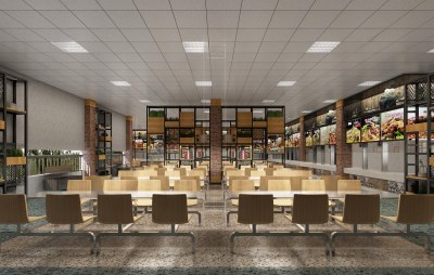 工业风食堂3D模型下载